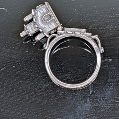 Antique Jewish Engagement Wedding Ring Judaica 925 Silver Temple Sz: 9.5 ð