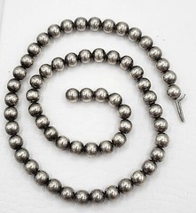 Antique Victorian W.R.C Sterling Silver Bead Ball Chain Collar Necklace 15.5″