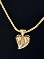 Vintage Carol Lee Heart Goldtone Necklace
