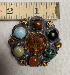 Vintage 1950s-1970s Multi-Stone Statement Brooch/Pendant 34g