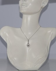 Antique Circa 1920s Art Deco 18k Gold Natural Diamond Pendant Necklace