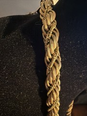 RARE VINTAGE SIGNED MONET THICK GOLD TONE BRAIDED NECKLACE Lovely Old Pawn J