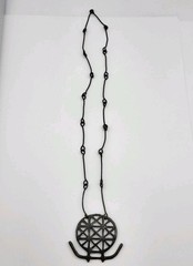 Antique Wrought Iron Artisan Necklace Bold Geometric Estate