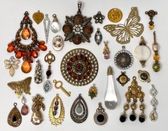 Lot Vtg & Modern Victorian Art Deco Style Pendants Findings Jewelry Craft Ja