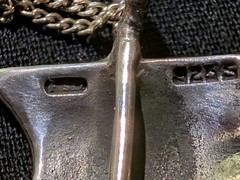 Vintage 925 F SM Sterling Silver Viking Ship Pendant & Chain Norway 8.2 G