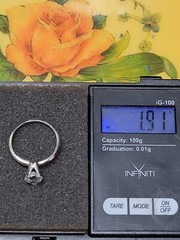 VTG Estate Uncas Mfg Co. Silver Tone Solitaire Cocktail Engagement Ring size 8