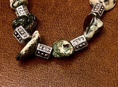 Vintage Stone Bead Necklace Lot Green Boho Tribal Ethnic