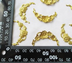 50pcs Flower Vine Brass Plant Filigree Stampings 40x23mm DIY Jewelry Findings