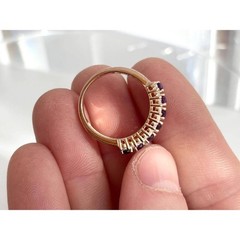 Faux Amethyst Clear Stone Rose Gold Toned Costume Jewelry Vintage Ring – sz 5.5
