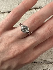 Art Deco 40s Sterling And Spinel Stone Ring Size 5 Wedding Band