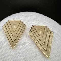 Vintage Barclay Monet Earrings Lot Art Deco Geometric Gold Tone Designer 3 Pairs
