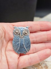 RARE Vintage c.1960 Sterling Silver Modernist Abbott Gotshall OWL Brooch Pin