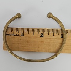 Vintage Brass Cuff Bracelet Etched Tribal Design Open Bangle Unisex