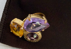 Vintage Authentic Coach Beaded Jewel Cocktail Ring Sz8