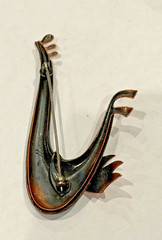 MATISSE RENOIR WINDSONG BIRD GREEN ENAMEL VINTAGE MCM COPPER BROOCH PIN EUC