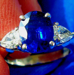 Original EARTH MINED SAPPHIRE DIAMOND Deco Engagement Ring PLATINUM Solitaire 5