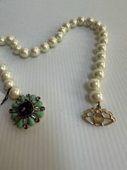VTG CAROL LEE FAUX PEARL AMETHYST TURQUOISE BEADS 16” NECKLACE WITH TAG READ!