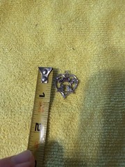 Vintage 1981 Franklin Mint 925 Sterling Silver Ruby Lovebirds Heart Pendant FM81