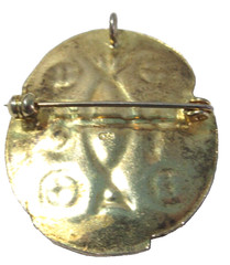 Greek Characters Vintage Brooch Pin Pendant Signed