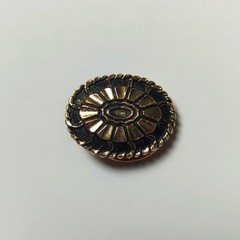Vintage Signed West Germany Gold Tone Black Hinged Scarf Dress Clip