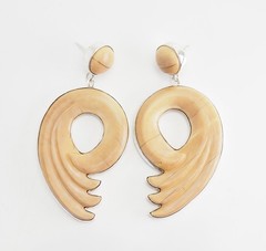 One of a kind long vintage signed handmade sterling silver wing earrings