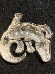 Vintage Silver Alligator Crocodile Brooch Pin Endangered Species Silver Tone