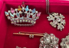 B David brooch and unsigned brooches earrings necklaces bling