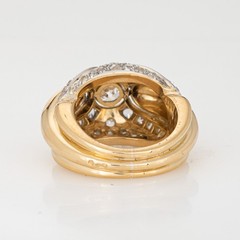 40s Portuguese 2.50ct Diamond Ring 19k Yellow Gold Platinum Band Sz 6.5 Jewelry