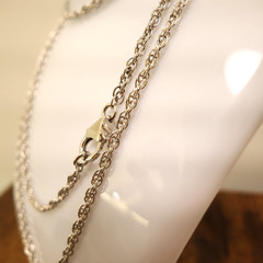 Bronzo Italia necklace rope chain 36-in Milor Italy silvertone lobster clasp