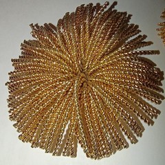 Monet Signed Gold Tone Flower Brooch Pin & Clip-On Earrings Jewelry Set