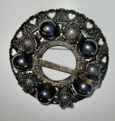 Antique Sterling Silver Latvian Sakta Brooch Pin signed J. Betins Riga, Latvia