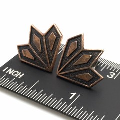 Vintage WHEELER MFG Copper Southwestern Arrow Stud Post Earrings 2.2g #85