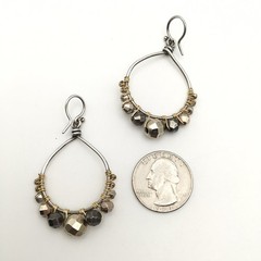 Vintage Sterling Silver Beaded Teardrop Hook Dangle Earrings 925 Tested 9.3g #10