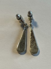 Vintage 925 Sterling Silver Earrings Elegant Teardrop Dangle Drop 1.25″ D384