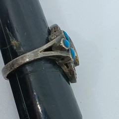 Vintage Sterling Silver Marcasite Turquoise Ring Size 5.50 4.5g