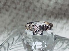 VINTAGE Engagement Ring Gold Art Deco Solitaire SIGNED McGrath-Hamin -SIZE 5.75