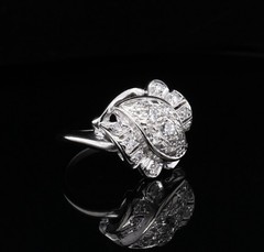 Vintage 0.39cttw I Si Diamond Set 14ct White Gold Ring Size L1/2 Val $3785