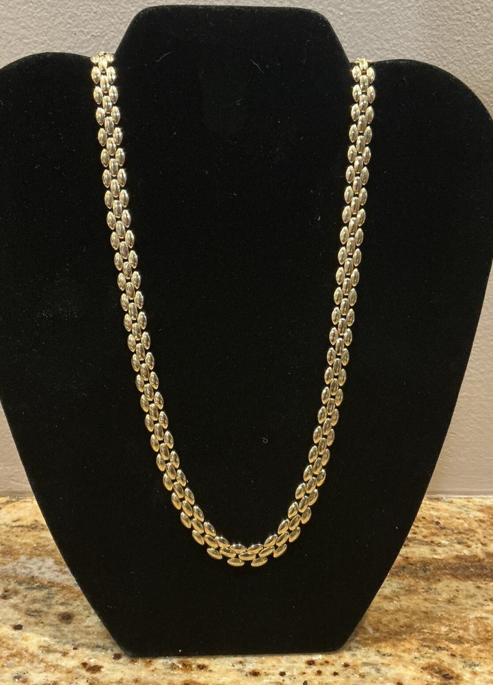 Vintage Signed Revlon Gold Tone Necklace 18”