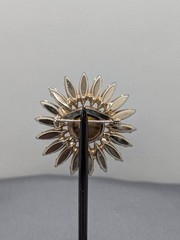 Vintage Demi-Parure Starburst Brooch Pin and Clip Earrings