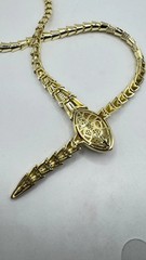 Vintage Goldenen Bronze Snake Choker Necklace
