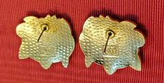 Vintage SG Cloisonne Enamel Stud Earrings and Pendant with 30″ Goldtone Chain