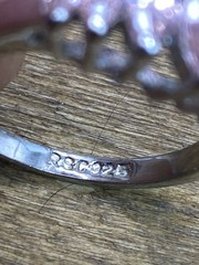 Vintage RS Covenant Pink Marquise Cut Cz Sterling Silver Cocktail Band Sz.7