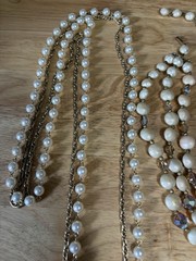 L23/ Lot Of 5 Vintage Necklaces -Faux Pearls/AB / 1928 – To Wear Or Resell