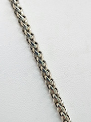 Vintage Wheat Chain Filigree Rectangle 2.5″ Pendant Resin Stone 15″