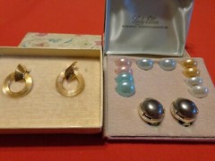 UNIQUE 7 PIECE ANTIQUE ART DECO DISCO EARRINGS COLLECTION 1950s – 1970s # 122