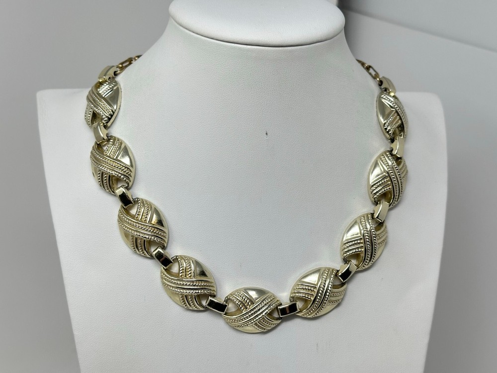 Unique Vintage Goldtone OVAL Link Choker 16-18″ Necklace
