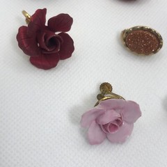 Vintage Singles Mismatched Clip On Earrings Lot MCM Some signed / No Brand