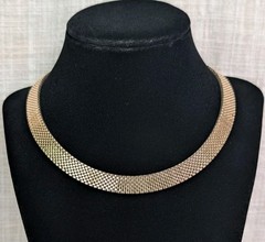 Vintage NANASI 12K Gold Filled Mesh Necklace 47 Grams 15.5 Inch Collar