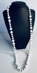 Miriam Haskell Vintage Signed Milk Glass Bead Necklace Any Multi Color Crystals