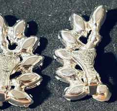 Vintage B. David Blue Rhinestone And Faux Pearl Signed Clip On Earrings